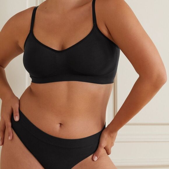 SKIMS Other - SKIMS Cheeky Tanga Stretch Cotton-jersey Briefs In Black